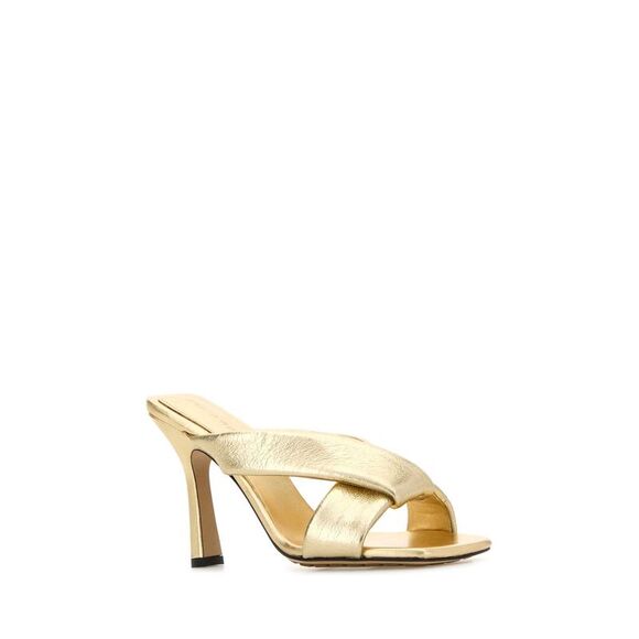 Bottega Veneta Women Gold Leather Niva Mules - Picture 2 of 2